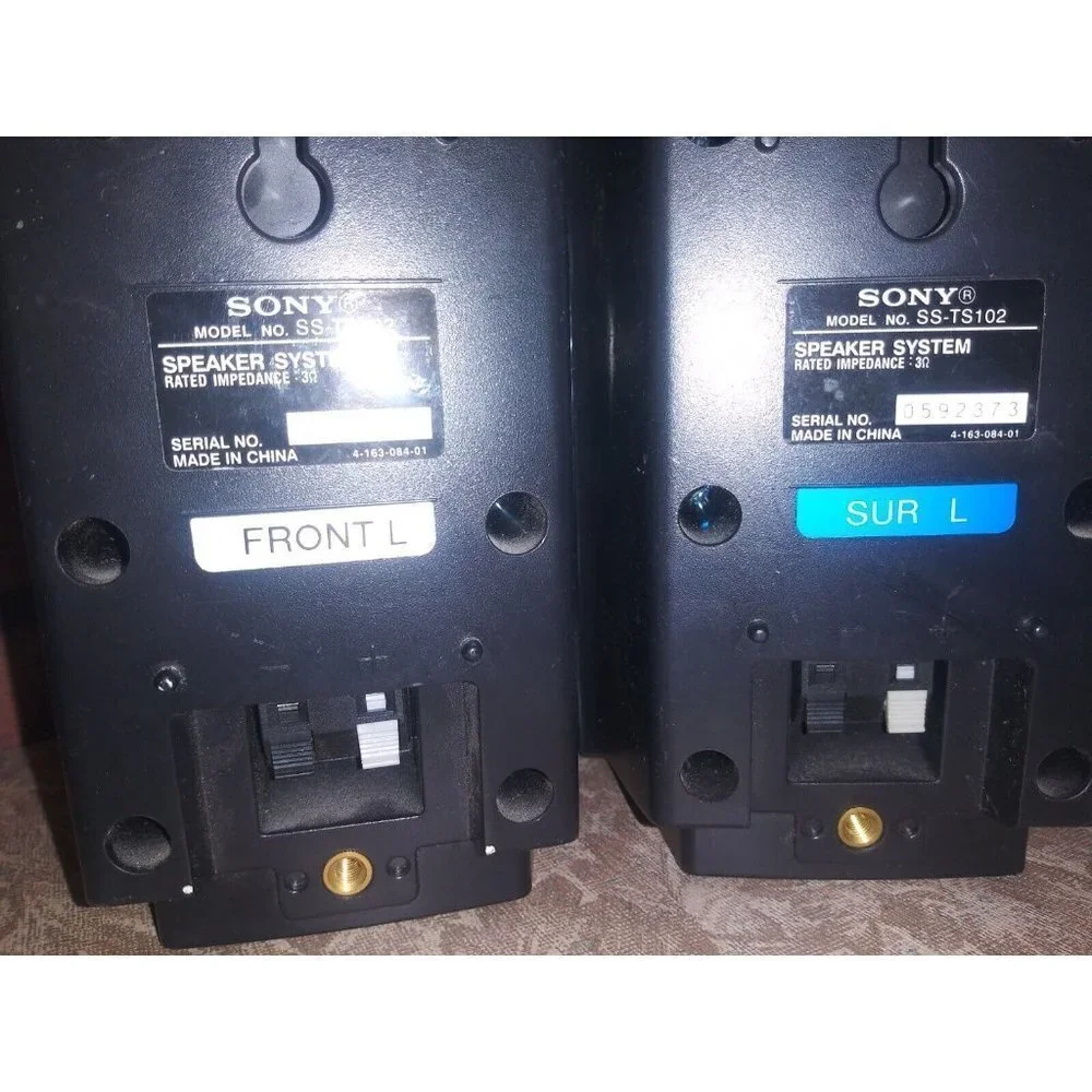 Sony Speakers SS-TS102 Set of 4 Black Untested. No cable. FOR PARTS ONLY